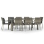 Set comedor jardín 9 pzas y cojines ratán sintético gris de vidaXL, Conjuntos de jardín - Ref: Foro24-3157962, Precio: 694,66...
