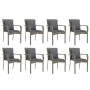 Set comedor jardín 9 pzas y cojines ratán sintético gris de vidaXL, Conjuntos de jardín - Ref: Foro24-3157962, Precio: 694,66...