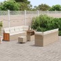 Conjunto de sofá de jardín con cojín 11 pcs beige y crema en Sofás de exterior | Comprar online en Foru.es