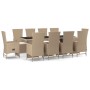 Set comedor de jardín 11 pzas con cojines ratán sintético beige de vidaXL, Conjuntos de jardín - Ref: Foro24-3157581, Precio:...