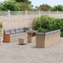 Conjunto de sofá de jardín con cojín 11 pcs beige y gris claro en Sofás de exterior | Comprar online en Foru.es