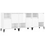 Aparadores 3 uds madera contrachapada blanco brillo 60x35x70 cm de vidaXL, Aparadores - Ref: Foro24-3185745, Precio: 176,83 €...