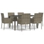 Set comedor jardín 7 pzas y cojines ratán sintético gris de vidaXL, Conjuntos de jardín - Ref: Foro24-3185008, Precio: 442,01...