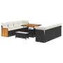 Conjunto de sofá de jardín con cojín 11 pcs Negro y crema en Sofás de exterior | Comprar online en Foru.es