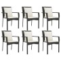 Set de comedor de jardín 7 pzas y cojines ratán sintético negro de vidaXL, Conjuntos de jardín - Ref: Foro24-3157967, Precio:...