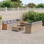 Conjunto de sofá de jardín con cojín 11 pcs beige y gris claro en Sofás de exterior | Comprar online en Foru.es