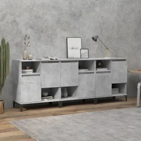 Aparadores 3 uds madera contrachapada gris hormigón 60x35x70 cm de vidaXL, Aparadores - Ref: Foro24-3185747, Precio: 210,78 €...