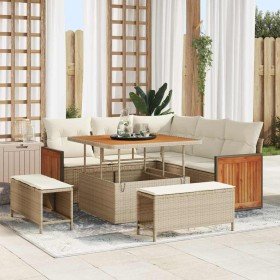 Conjunto de sofá de jardín con cojín Manual 8 pcs beige y crema en Sofás de exterior | Comprar online en Foru.es
