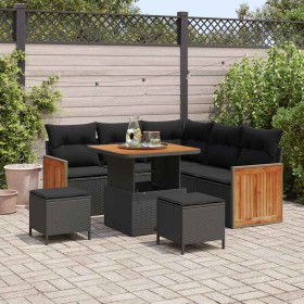 Conjunto de sofá de jardín con cojín 8 pcs Negro en Sofás de exterior | Comprar online en Foru.es