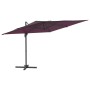 Sombrilla voladiza con LEDs rojo burdeos 400x300 cm de vidaXL, Sombrillas - Ref: Foro24-319933, Precio: 258,35 €, Descuento: %