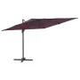 Sombrilla voladiza con LEDs rojo burdeos 400x300 cm de vidaXL, Sombrillas - Ref: Foro24-319933, Precio: 258,35 €, Descuento: %
