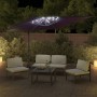 Sombrilla voladiza con LEDs rojo burdeos 400x300 cm de vidaXL, Sombrillas - Ref: Foro24-319933, Precio: 258,35 €, Descuento: %