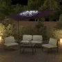 Sombrilla voladiza con LEDs rojo burdeos 400x300 cm de vidaXL, Sombrillas - Ref: Foro24-319933, Precio: 258,35 €, Descuento: %