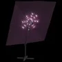 Sombrilla voladiza con LEDs rojo burdeos 400x300 cm de vidaXL, Sombrillas - Ref: Foro24-319933, Precio: 258,35 €, Descuento: %