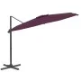 Sombrilla voladiza con LEDs rojo burdeos 400x300 cm de vidaXL, Sombrillas - Ref: Foro24-319933, Precio: 258,35 €, Descuento: %