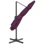 Sombrilla voladiza con LEDs rojo burdeos 400x300 cm de vidaXL, Sombrillas - Ref: Foro24-319933, Precio: 258,35 €, Descuento: %