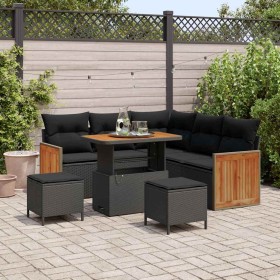 Conjunto de sofá de jardín con cojín 8 pcs Negro en Sofás de exterior | Comprar online en Foru.es