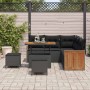 Conjunto de sofá de jardín con cojín 8 pcs Negro en Sofás de exterior | Comprar online en Foru.es