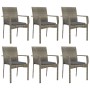 Set comedor jardín 7 pzas y cojines ratán sintético gris de vidaXL, Conjuntos de jardín - Ref: Foro24-3184984, Precio: 483,46...