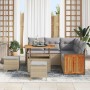 Conjunto de sofá de jardín con cojín 8 pcs beige y gris claro en Sofás de exterior | Comprar online en Foru.es