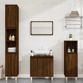Set de muebles baño 3 pzas madera contrachapada roble marrón de vidaXL, Muebles de baño - Ref: Foro24-3185588, Precio: 192,16...