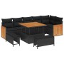 Conjunto de sofás de jardín con cojín 9 pcs Negro en Sofás de exterior | Comprar online en Foru.es