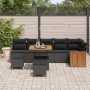Conjunto de sofás de jardín con cojín 9 pcs Negro en Sofás de exterior | Comprar online en Foru.es