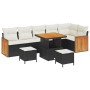 Conjunto de sofás de jardín con cojín 9 pcs Negro y crema en Sofás de exterior | Comprar online en Foru.es