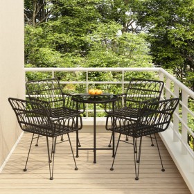 Juego de comedor de jardín 5 piezas ratán sintético negro de vidaXL, Conjuntos de jardín - Ref: Foro24-3157838, Precio: 303,2...