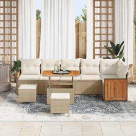 Conjunto de sofás de jardín con cojín 9 pcs Beige y Crema en Sofás de exterior | Comprar online en Foru.es