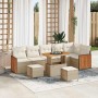 Conjunto de sofá de jardín con cojín 9 pcs beige y crema en Sofás de exterior | Comprar online en Foru.es