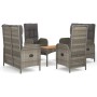 Set comedor de jardín 5 piezas con cojines ratán sintético gris de vidaXL, Conjuntos de jardín - Ref: Foro24-3185087, Precio:...