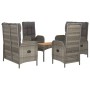 Set comedor de jardín 5 piezas con cojines ratán sintético gris de vidaXL, Conjuntos de jardín - Ref: Foro24-3185087, Precio:...