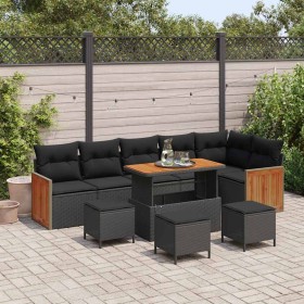 Conjunto de sofá de jardín con cojín 10 pcs Negro en Sofás de exterior | Comprar online en Foru.es