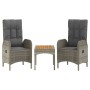 Set comedor de jardín 5 piezas con cojines ratán sintético gris de vidaXL, Conjuntos de jardín - Ref: Foro24-3185087, Precio:...