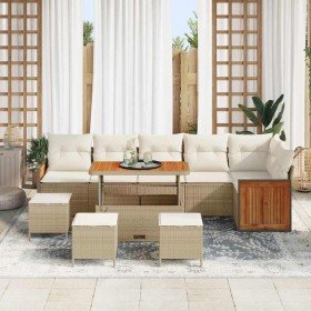Conjunto de sofá de jardín con cojín 10 pcs beige y crema en Sofás de exterior | Comprar online en Foru.es