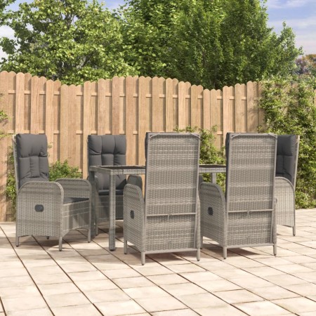 Set comedor jardín 7 pzas y cojines ratán sintético gris de vidaXL, Conjuntos de jardín - Ref: Foro24-3185026, Precio: 897,38...