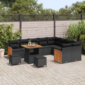 Conjunto de sofá de jardín 12 pcs Negro 80 x 80 x 71 cm en Sofás de exterior | Comprar online en Foru.es