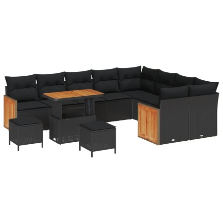 Conjunto de sofá de jardín 12 pcs Negro 90 x 55 x 71 cm en Sofás de exterior | Comprar online en Foru.es