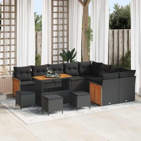 Conjunto de sofá de jardín 13 pcs Negro 110 x 55 x 71 cm en Sofás de exterior | Comprar online en Foru.es