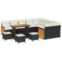 Conjunto de sofá de jardín con cojín 13 pcs Negro y crema en Sofás de exterior | Comprar online en Foru.es