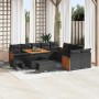 Conjunto de sofá de jardín con cojín 13 pcs Negro en Sofás de exterior | Comprar online en Foru.es
