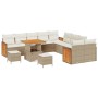 Conjunto de sofá de jardín con cojín 13 pcs beige y crema en Sofás de exterior | Comprar online en Foru.es