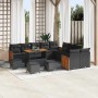 Conjunto de sofá de jardín con cojín 14 pcs Negro en Sofás de exterior | Comprar online en Foru.es