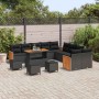 Conjunto de sofá de jardín con cojín 14 pcs Negro en Sofás de exterior | Comprar online en Foru.es