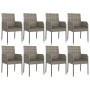 Set comedor jardín 9 pzas y cojines ratán sintético gris de vidaXL, Conjuntos de jardín - Ref: Foro24-3185010, Precio: 611,92...