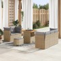 Conjunto de sofá de jardín con cojín 8 pcs beige y gris claro en Sofás de exterior | Comprar online en Foru.es