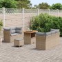 Conjunto de sofá de jardín con cojín 8 pcs beige y gris claro en Sofás de exterior | Comprar online en Foru.es