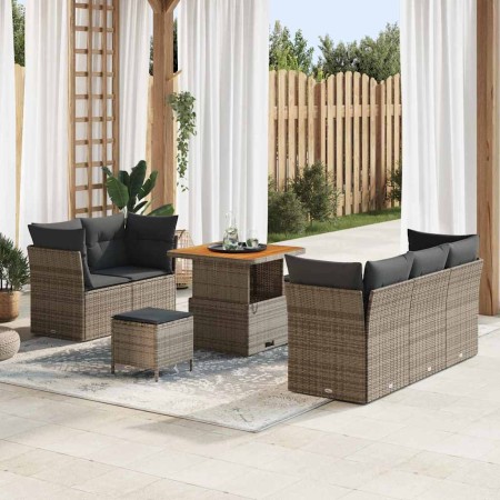 Conjunto de sofá de jardín con cojín Manual 8 pcs Gris en Sofás de exterior | Comprar online en Foru.es