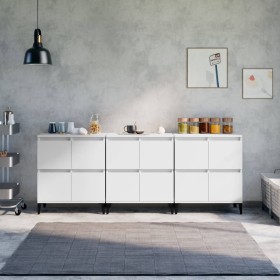 Aparadores 3 uds madera contrachapada blanco 60x35x70 cm de vidaXL, Aparadores - Ref: Foro24-3185775, Precio: 189,22 €, Descu...